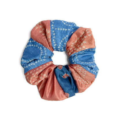Assorted Silk Patchwork Scrunchies • Set of 3