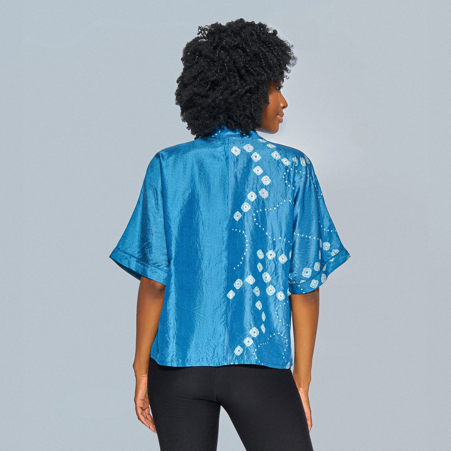 Nebula Unisex Silk Shirt • Aegean blue